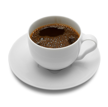 A cup of black coffee. A cup of black coffee.