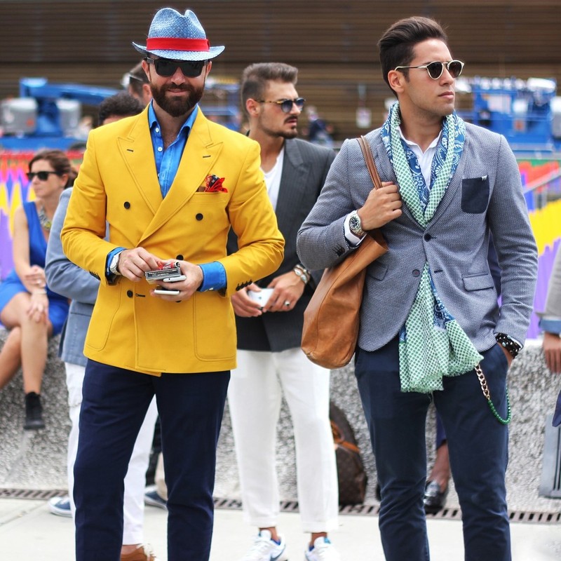 A group of fashion forward young men. A group of fashion forward young men.