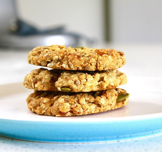 A stack of oatmeal cookies. A stack of oatmeal cookies.