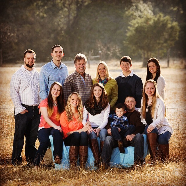 Portrait of a happy blended family including ten children. Portrait of a happy blended family including ten children.